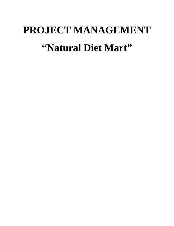 Assignment on Sustainable Research- Natural Diet Mart_1