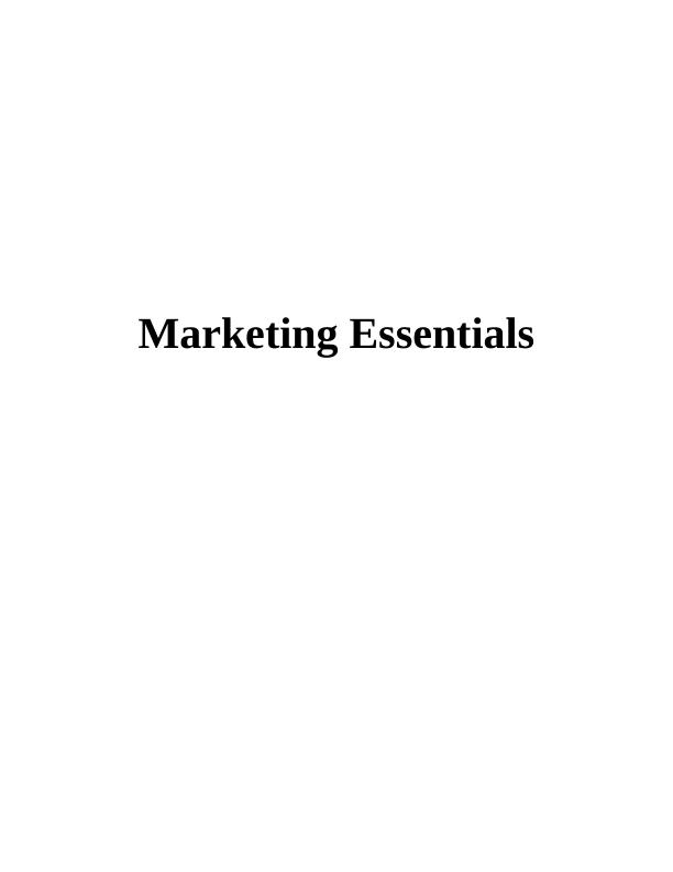 Marketing Essentials of ALDI and TESCO : Assignment_1