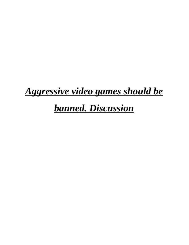 Assignment on Aggressive video games_1