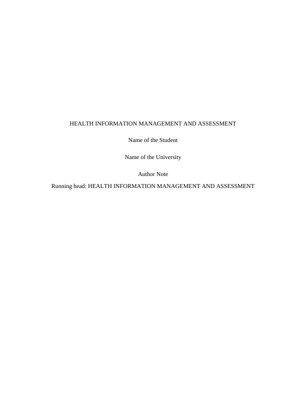 Health Information Management and Assessment_1