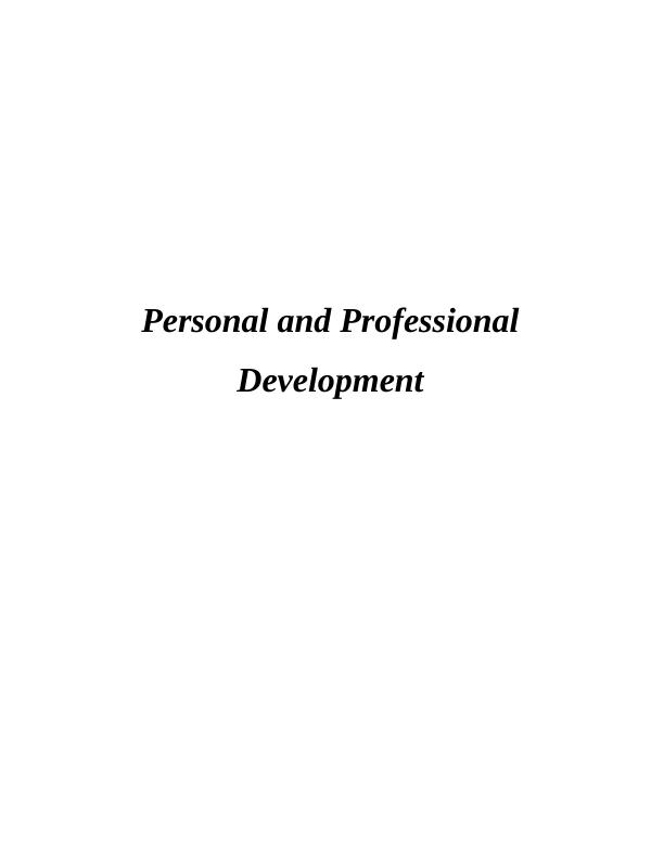 Assignment on Personal and Professional Development (Doc)_1