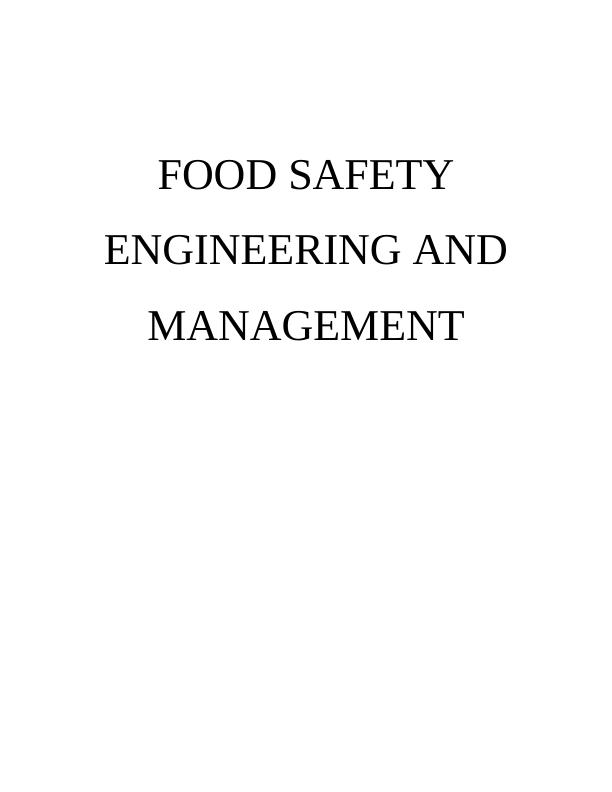 Food Safety Engineering and Management Assignment (Doc)_1