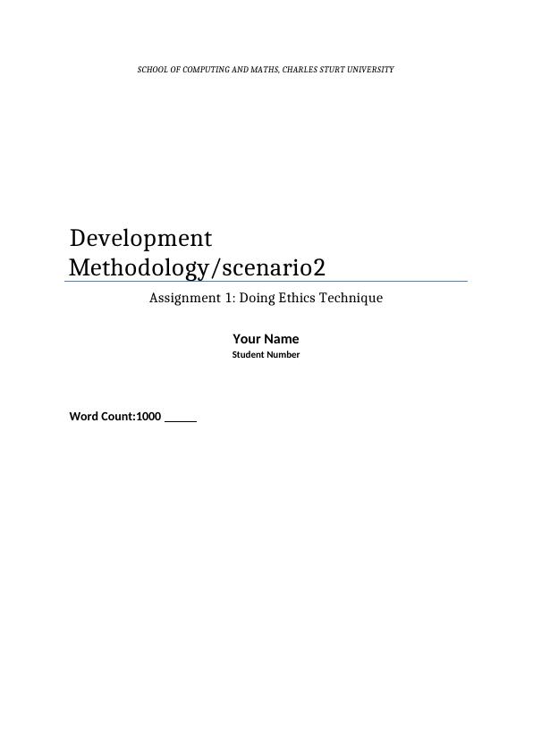 Development Methodology Assignment Sample_1