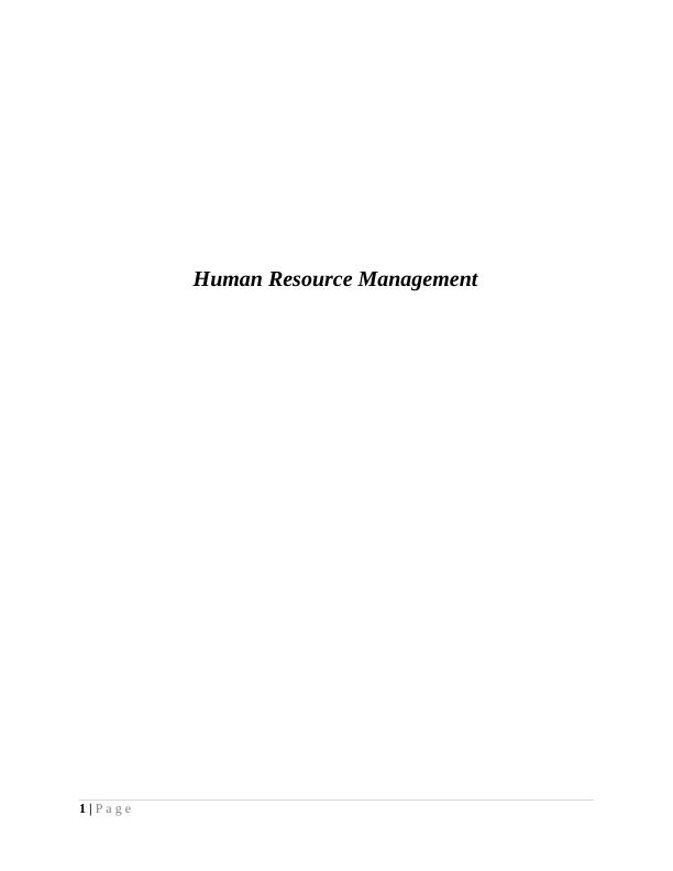 Human Resource Management -  Ovation System Ltd Assignment_1