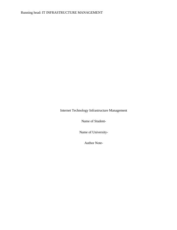 IT Infrastructure Management  Assignment_1