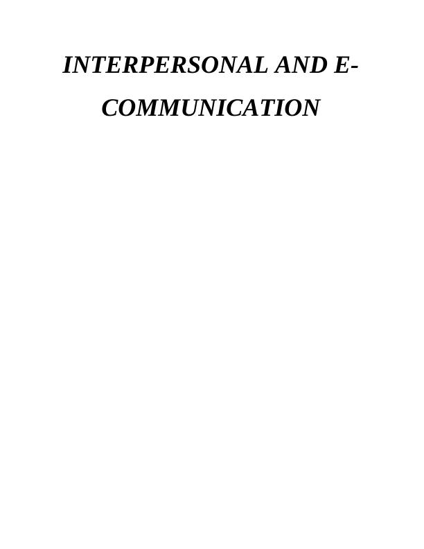 Essay on Interpersonal and E-Communication - Tesco_1