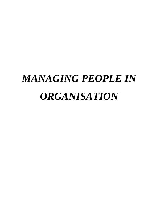 Managing People in Organisation Assignment_1