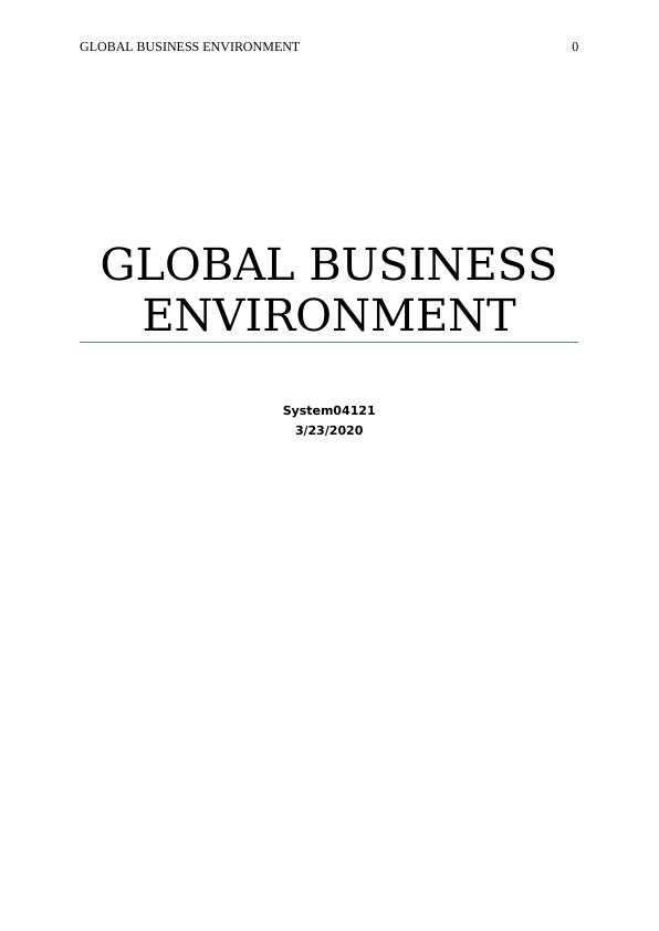Global Business Environment | Primark Study_1
