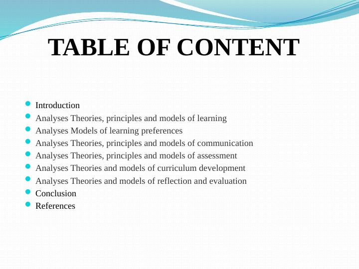 Theories, Models, and Principles of Learning, Communication, Assessment, Curriculum Development, Reflection, and Evaluation_2