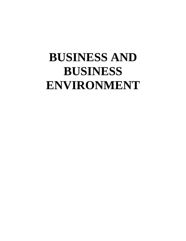 Business and Business Environment Analyse_1