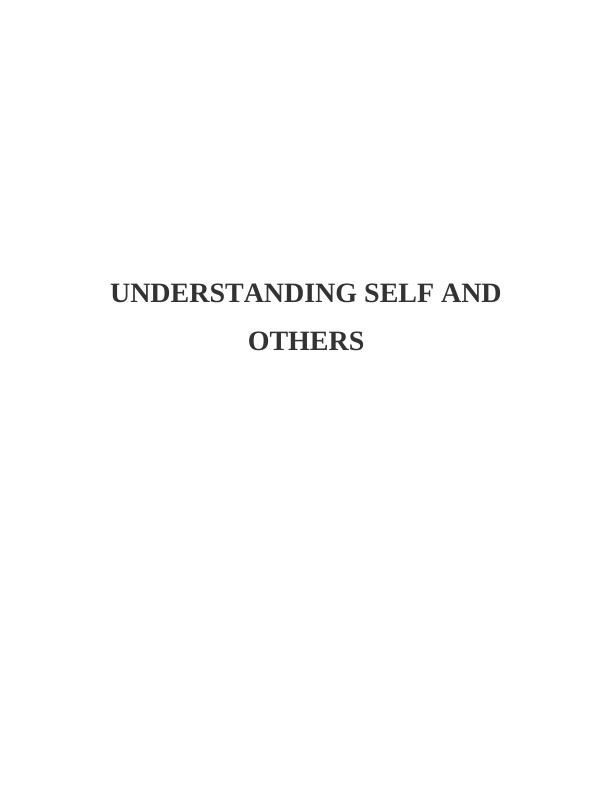 Understanding Self and Others: Strengths, Weaknesses, and Development_1