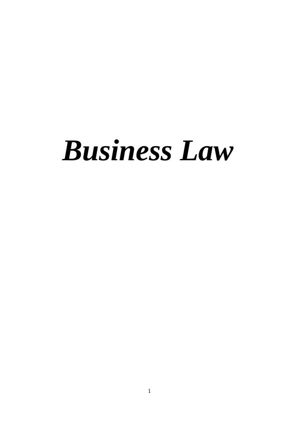 Business Law - Assignment Solution_1
