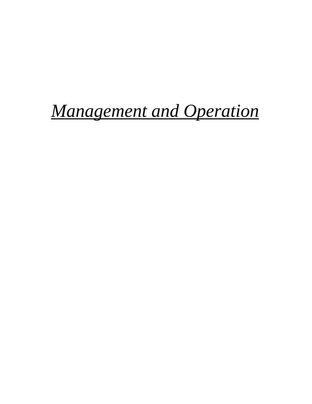 Management and Operation - Assignment_1