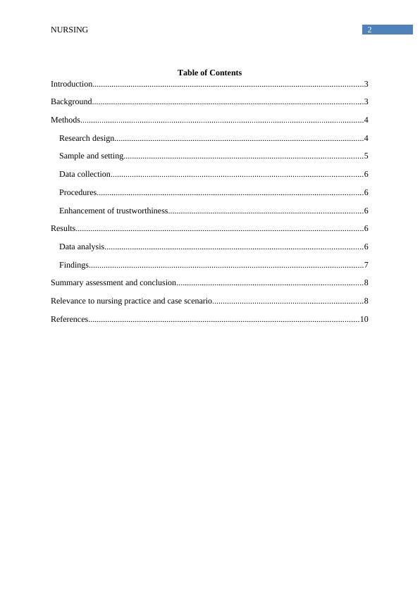 Report on Research Article Relevant to Nursing Practice_2