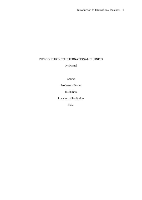 Introduction to International Business_1