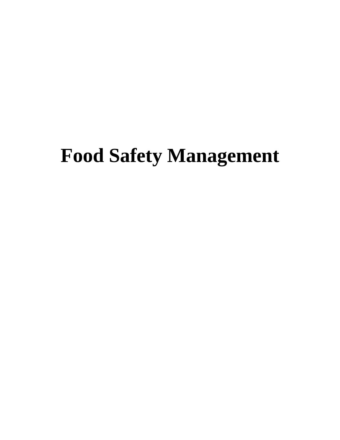 food safety assignment pdf