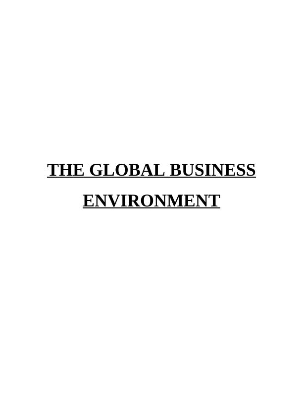 The Global Business Environment : Assignment_1