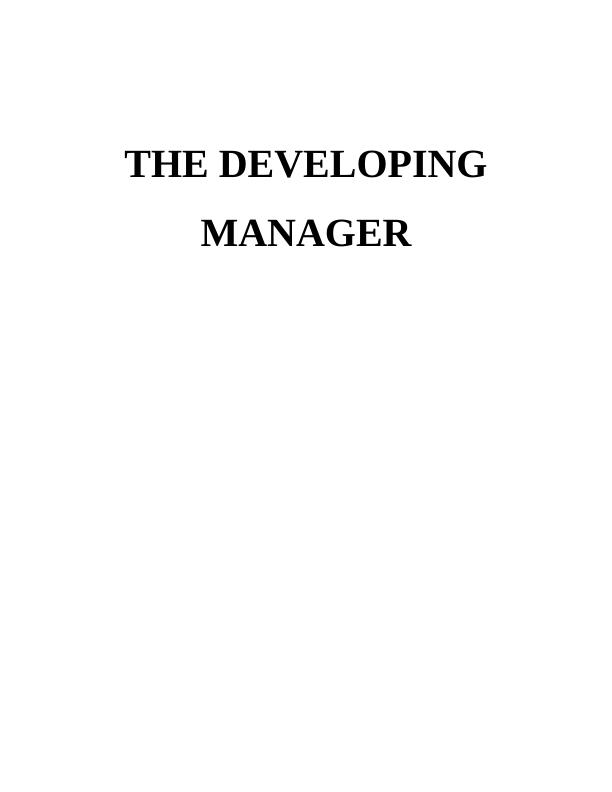 The Developing Manager Assignment - Hilton Hotel_1