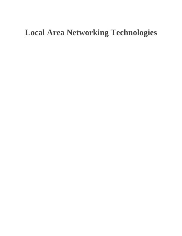 Local Area Networking Technologies - Doc_1