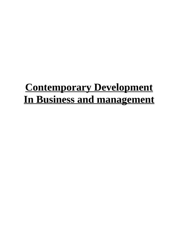 Contemporary Development in Business and Management Assignment - The Pig Hotels_1