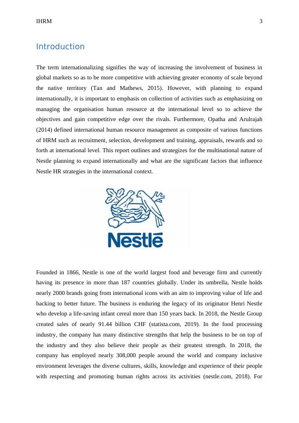 IHRM and Human Resource Management | Nestle Case_4