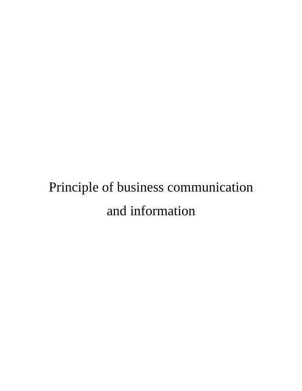 Principle of Business Communication and Information_1