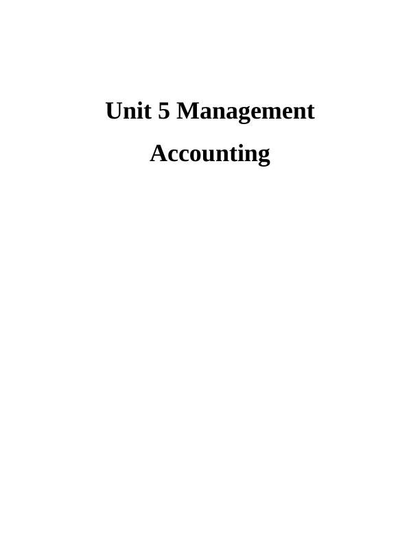 Management Accounting - Vectair Holdings_1