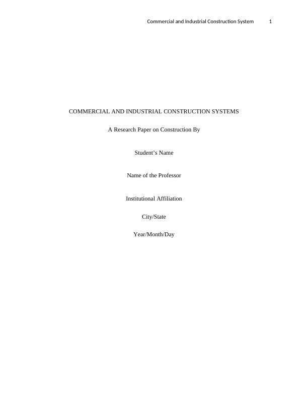 Commercial and Industrial Construction System Research_1