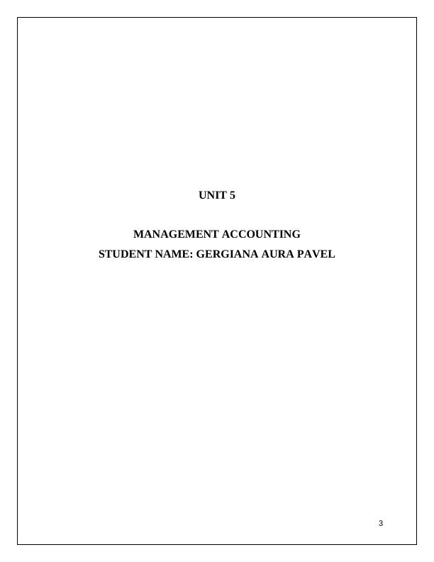 Unit 5– Management Accounting Assignment_3