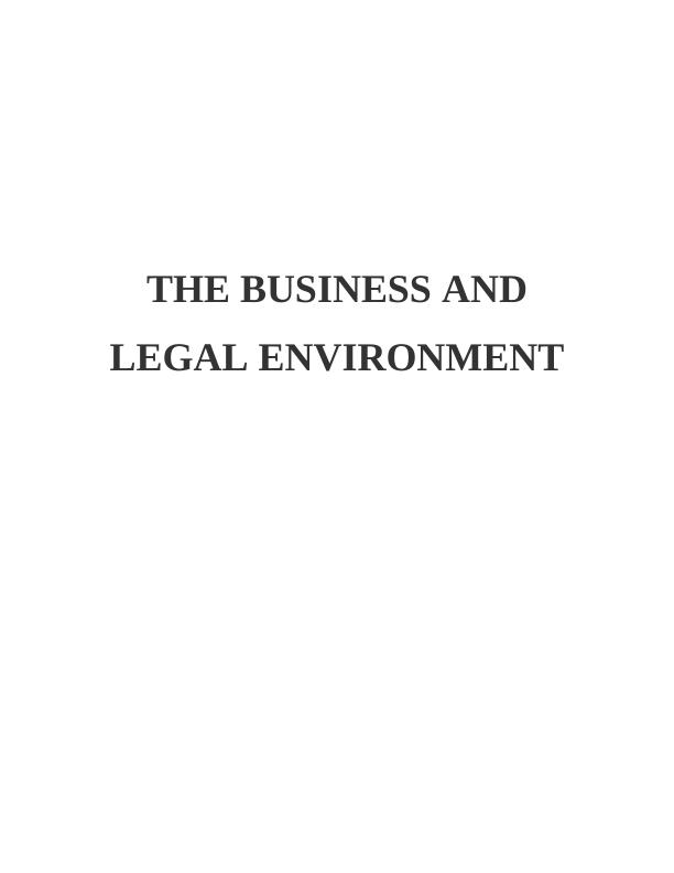 The Business and Legal Environment Assignment_1