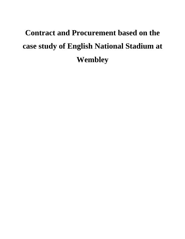 Case Studies in Contract and Procurement Management_1