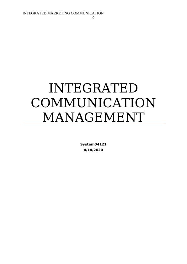 Integrated Marketing Communication Analysis 2022_1