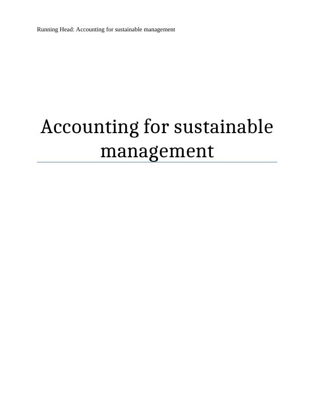 Accounting for Sustainable Management - Assignment_1