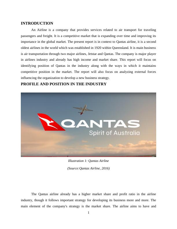 Business Strategic Plan Assignment - Qantas Airline_4