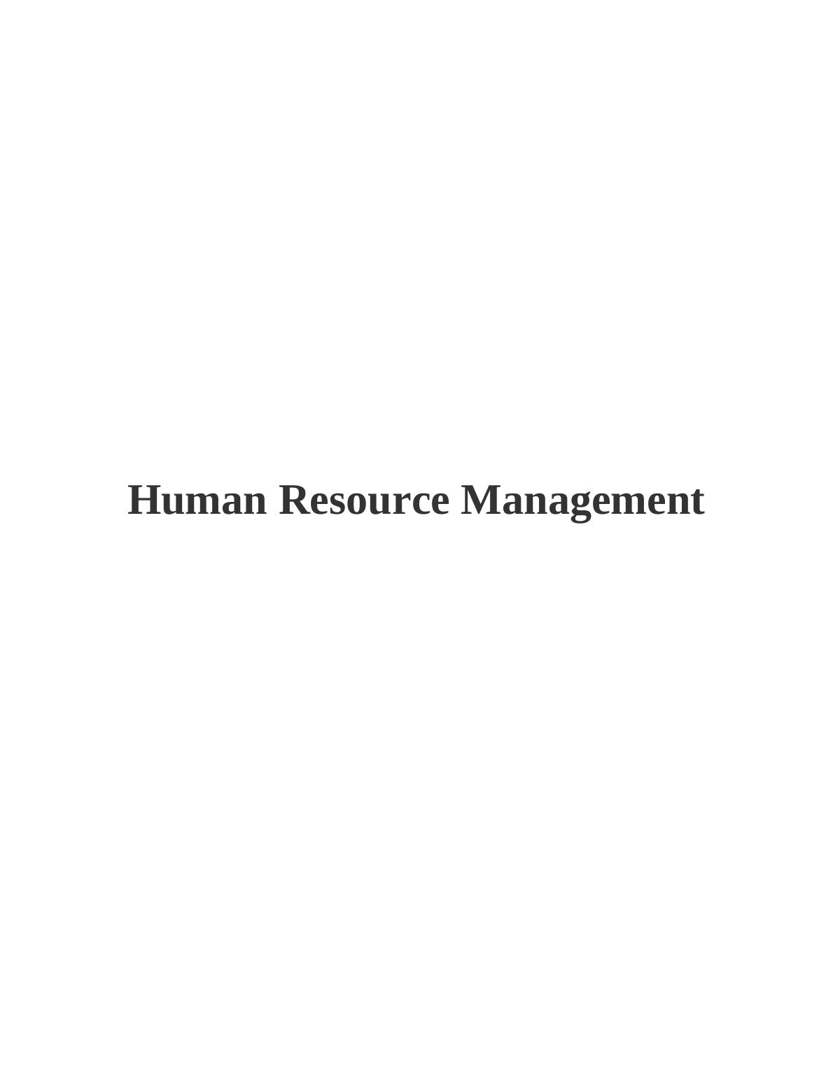 Human Resource Management Assignment - ASDA organisation_1