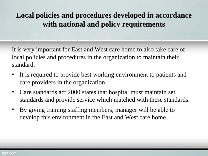 Implementing policies, legislation, regulations and codes of practice in health and social care_3