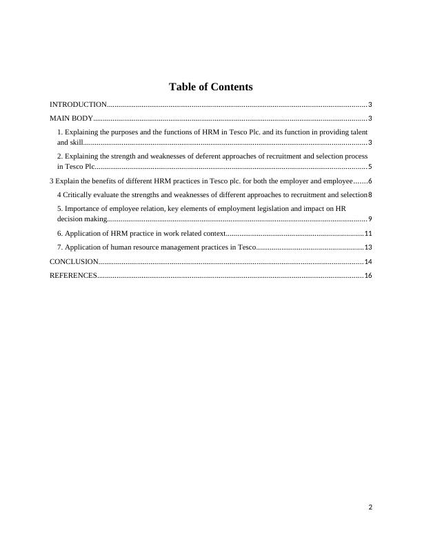 Human Resource Management Assignment - Tesco limited company_2