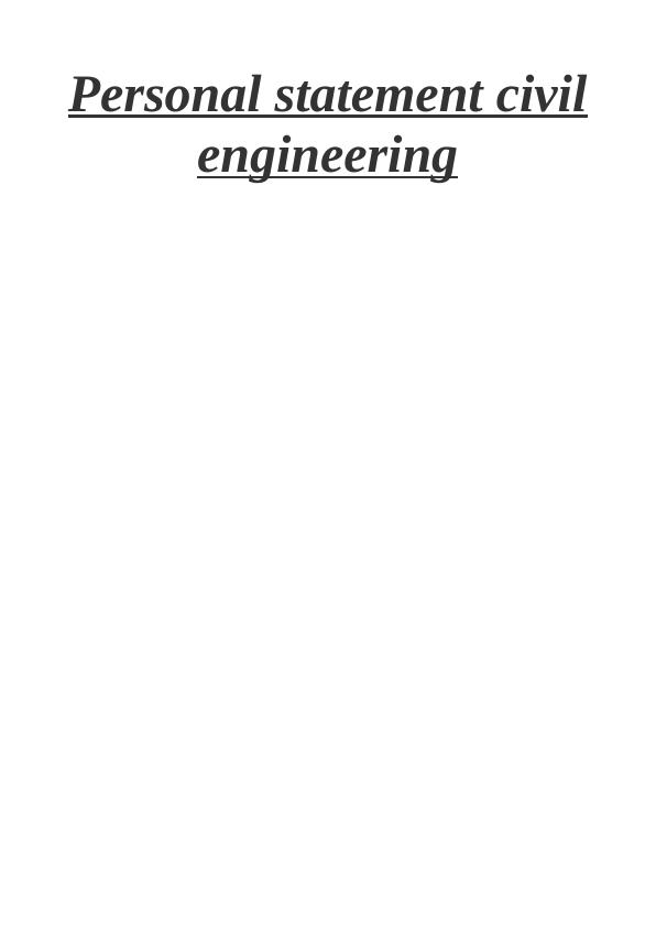 msc civil engineering personal statement