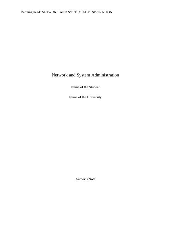 Network and System Administration_1