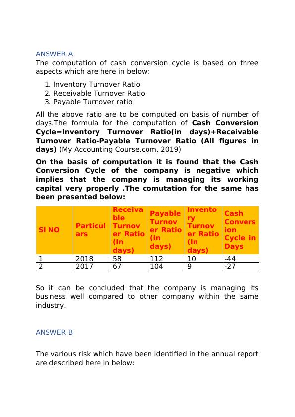 Cash Conversion Cycle and Risk Analysis_2
