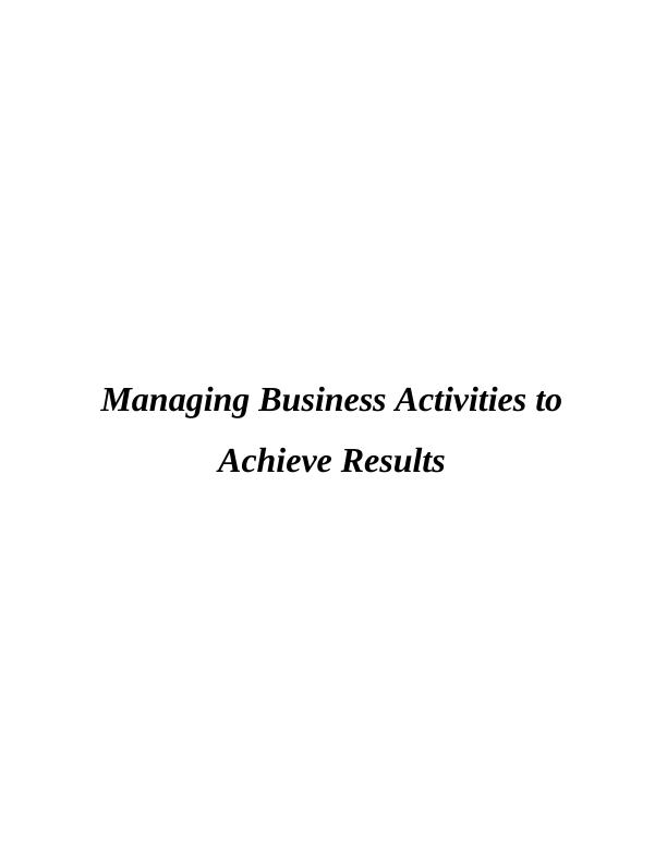 Managing Business Activities of ABC Company : Report_1