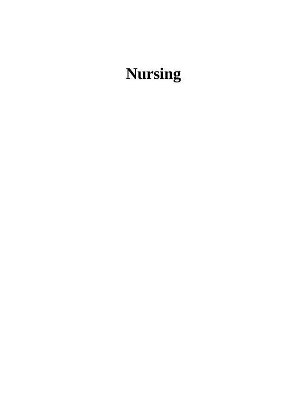 Nursing: Primary Diagnosis and Nursing Problems_1