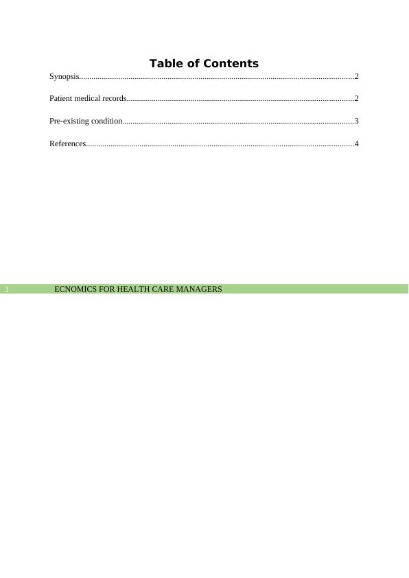 ECNOMICS FOR HEALTH CARE MANAGERS 