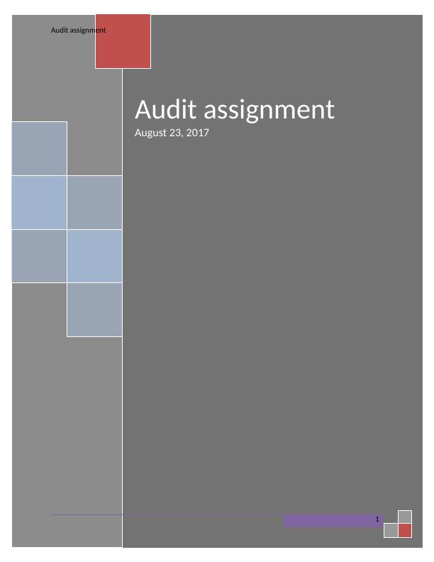 HI6026: Audit, Assurance and Compliance | Assignment_1