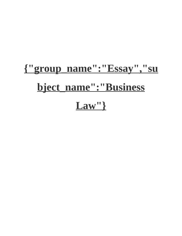 Essay on Business Law (Case study)_1