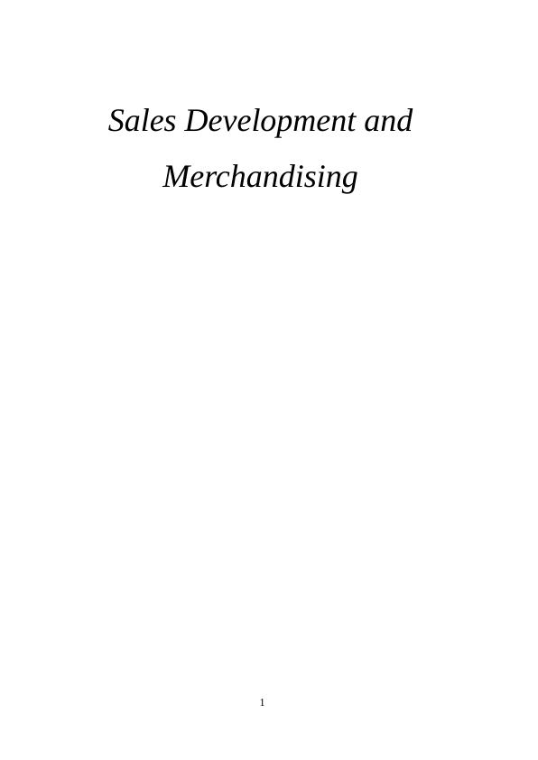 Concept of Sales Development and Merchandising | Ritz Carlton Hotel_1