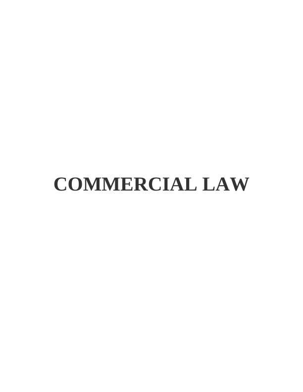 Commercial Law – Assignment_1