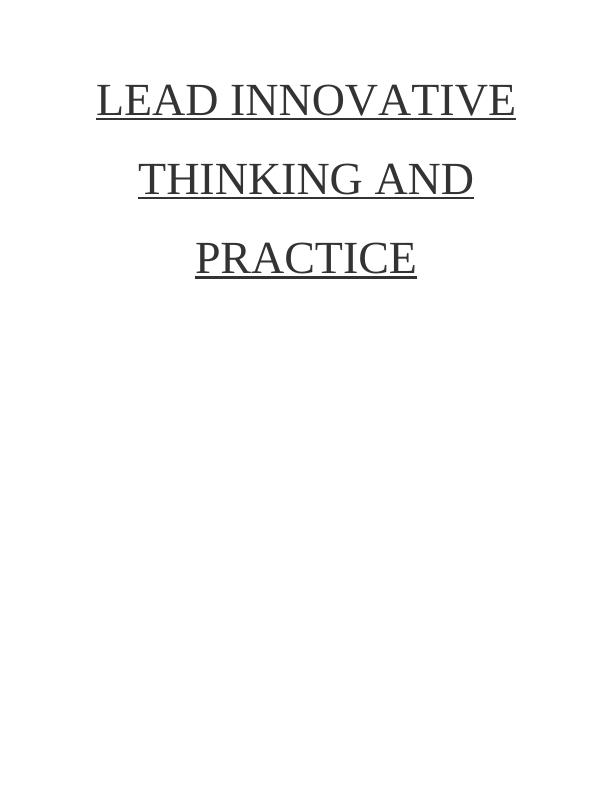 Lead Innovative Thinking and Practice_1