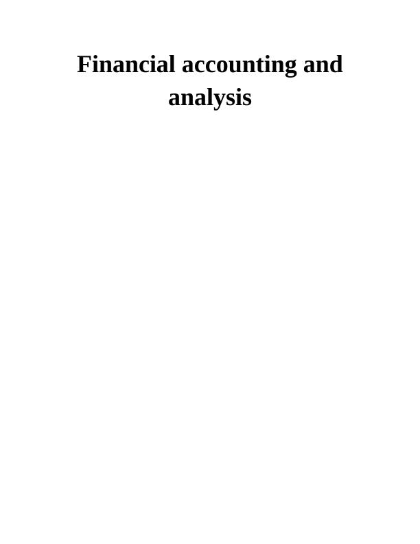 Financial Accounting and Analysis_1
