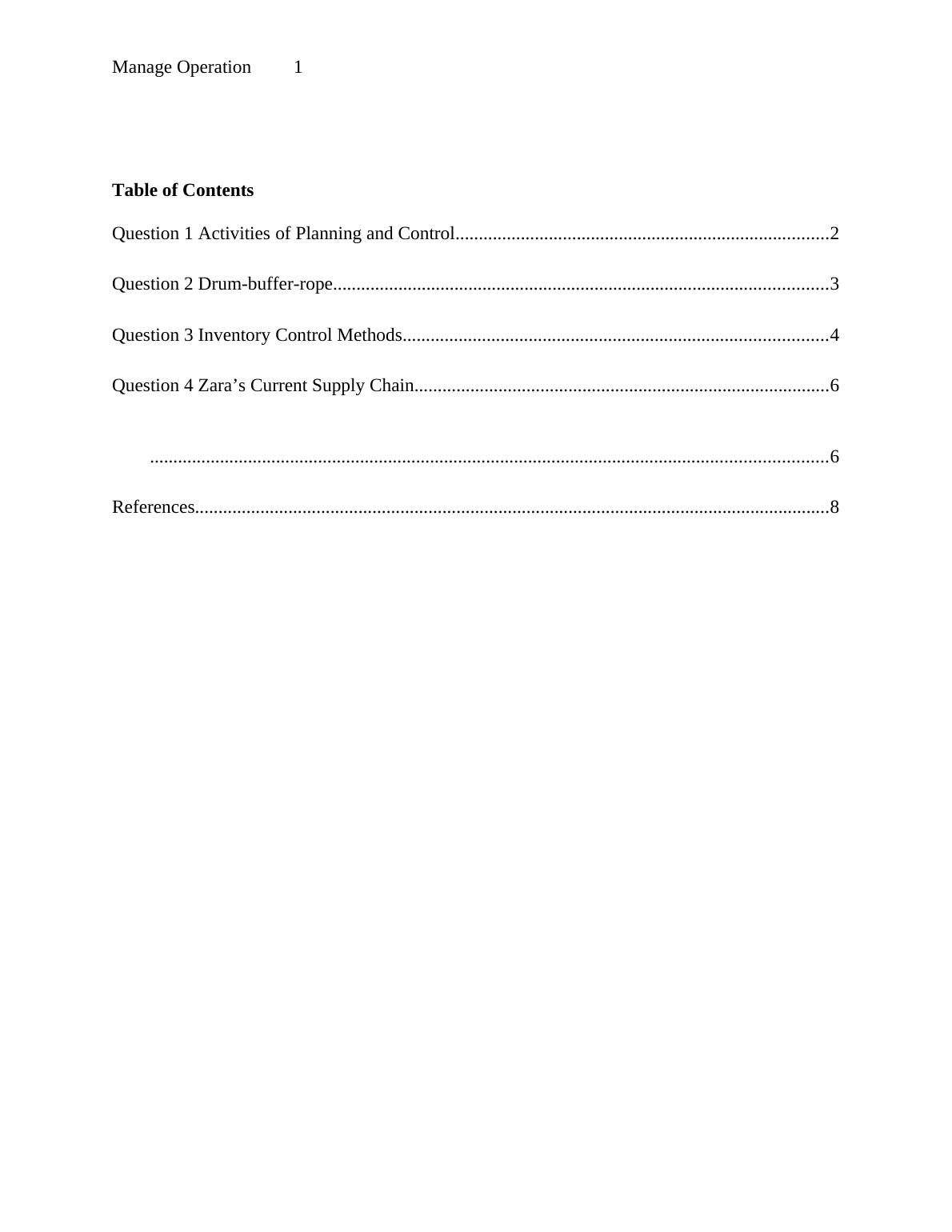 (solved) Zara Manage Operation